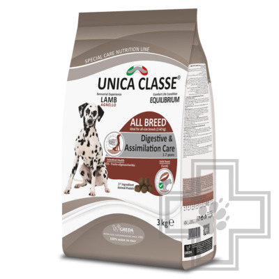 Unica Classe Adult All Breed Digestive & Assimilation Корм для взрослых собак всех пород, с ягненком