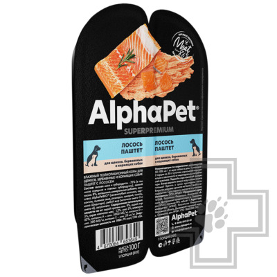 AlphaPet Пресервы для щенков, беременных и кормящих собак, паштет с лососем