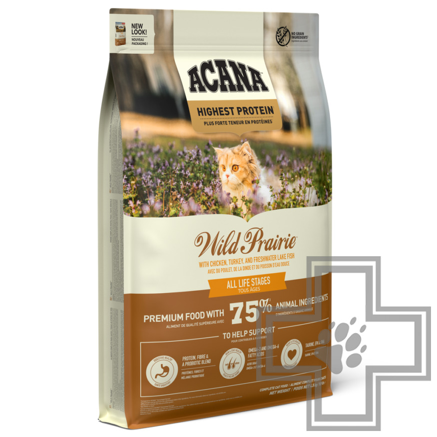 Acana Wild Prairie Корм беззерновой для кошек и котят, с птицей и рыбой