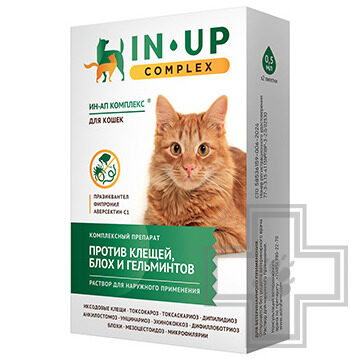 IN-UP (ИН-АП) complex Капли на холку от глистов, блох и клещей для кошек