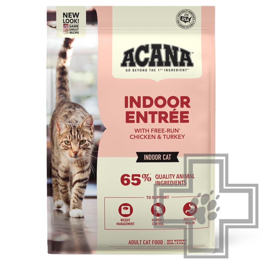 Acana Indoor Entree Корм для взрослых стерилизованных кошек, с курицей, индейкой и рыбой