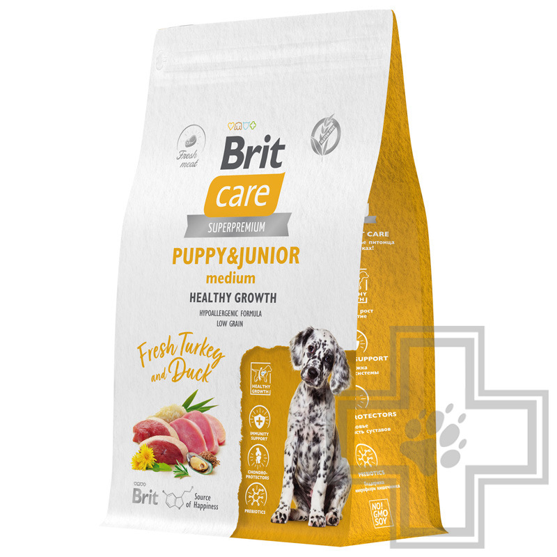 Брит Кеа Healthy Growth Корм для щенков и молодых собак средних пород, с индейкой и уткой