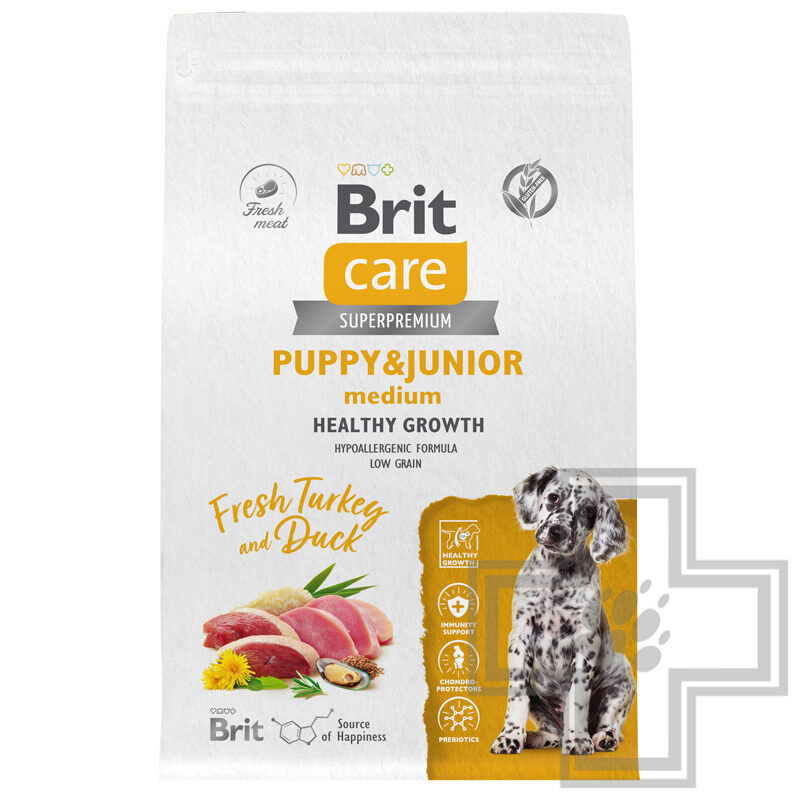 Брит Кеа Healthy Growth Корм для щенков и молодых собак средних пород, с индейкой и уткой Брит Кеа Healthy Growth Корм для щенков и молодых собак средних пород, с индейкой и уткой