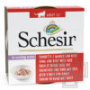 Schesir Консервы для взрослых кошек, с тунцом, говядиной и рисом в собственном соку