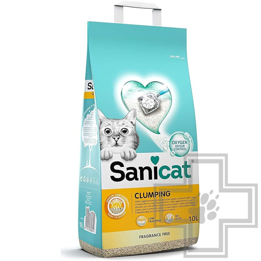 Sanicat Clumping Fragrance Free Наполнитель бентонитовый комкующийся, без запаха