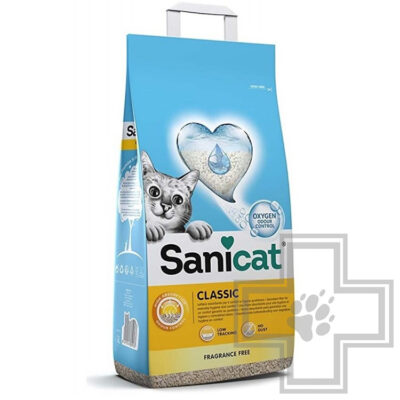 Sanicat Classic Fragrance Free Наполнитель бентонитовый впитывающий, без запаха