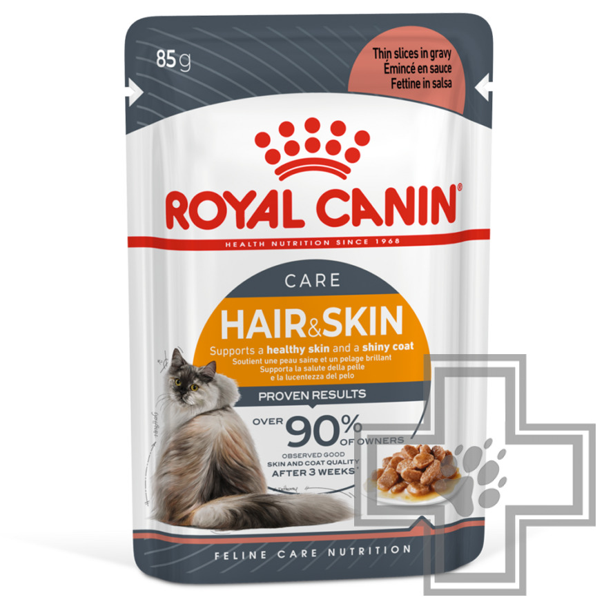 Royal Canin Hair & Skin Care Пресервы для взрослых кошек для поддержания кожи и шерсти, в соусе