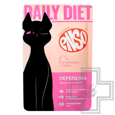ENSO DAILY DIET Пресервы для профилактики стресса взрослых кошек, с перепелкой в соусе