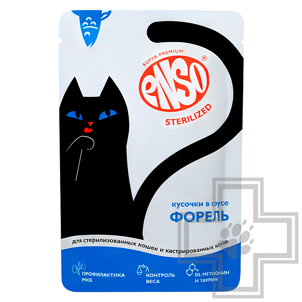 ENSO STERILIZED Пресервы для взрослых стерилизованных кошек, с форелью в соусе