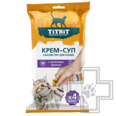 TiTBiT Крем-суп для кошек, с кусочками кролика