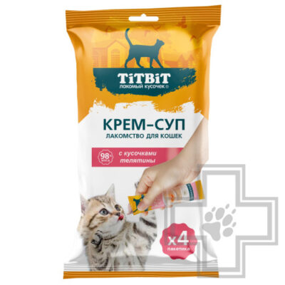 TiTBiT Крем-суп для кошек, с кусочками телятины