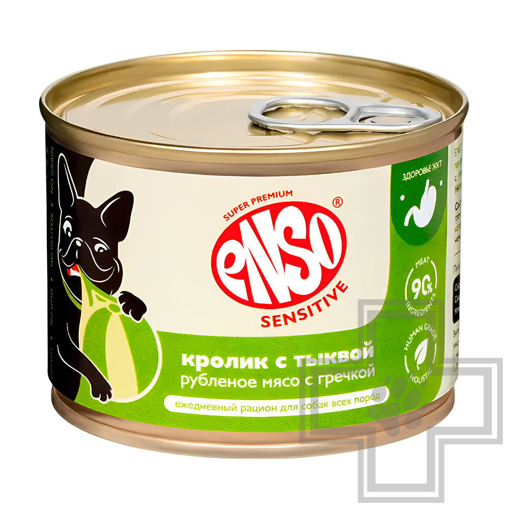 ENSO SENSITIVE Консервы для собак для поддержания здоровья ЖКТ, с кроликом, гречкой и тыквой
