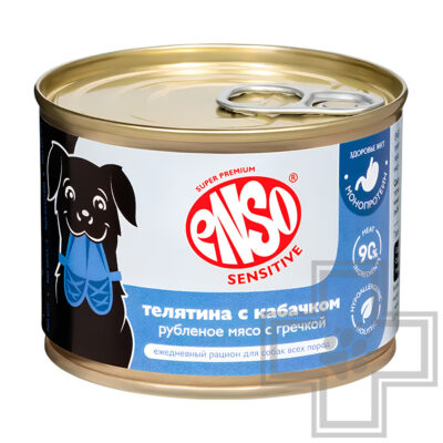 ENSO SENSITIVE Консервы для собак для поддержания здоровья ЖКТ, с телятиной, гречкой и кабачком