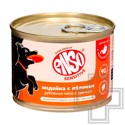 ENSO SENSITIVE Консервы для собак для поддержания здоровья ЖКТ, с индейкой, гречкой и яблоком