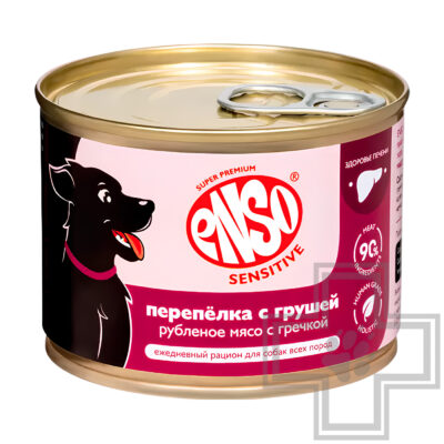 ENSO SENSITIVE Консервы для собак для поддержания здоровья печени, с перепелкой, гречкой и грушей