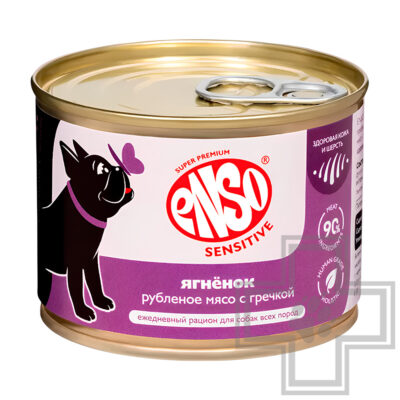 ENSO SENSITIVE Консервы для взрослых собак для здоровья кожи и шерсти, с ягненком и гречкой