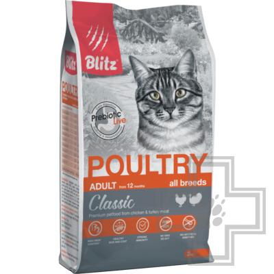 Blitz Classic Poultry Adult Корм для взрослых кошек, с курицей и индейкой