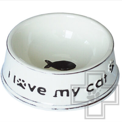№1 Миска керамическая с надписью «I love my cat» для кошек