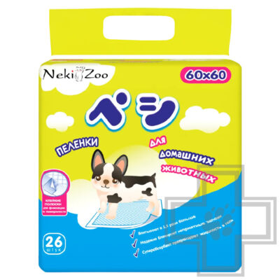 NekiZoo Пеленки впитывающие для домашних животных, 60 х 60 см