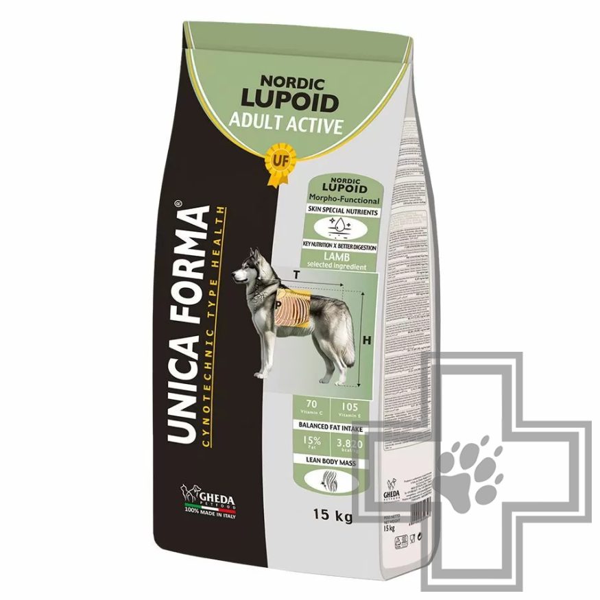 Unica Forma Lupoid Nordic Корм для взрослых активных собак крупных пород, с ягненком