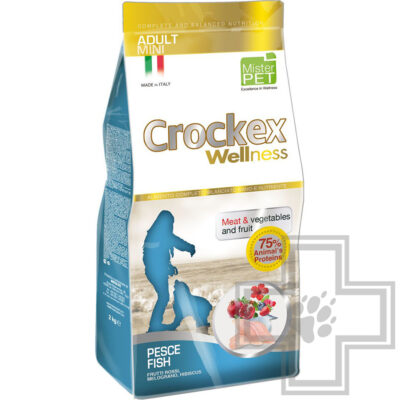 Crockex Wellness Adult Mini Корм для взрослых собак мелких пород, с рыбой и рисом
