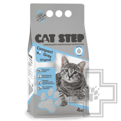 Cat Step Compact Gray Original Наполнитель бентонитовый комкующийся, без запаха