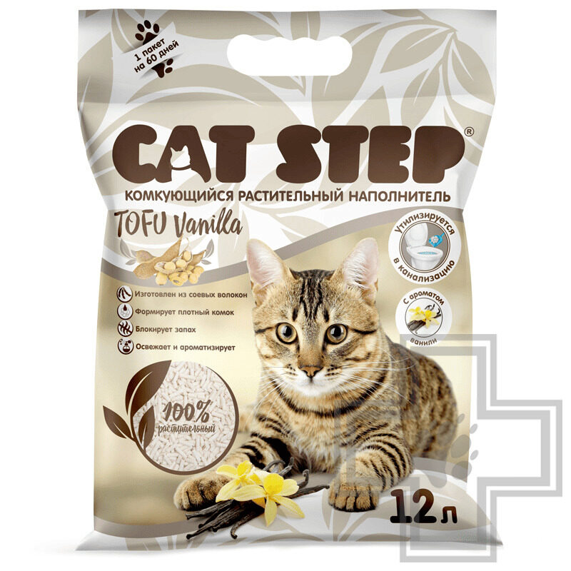 Cat Step Tofu Vanilla Напонитель соевый комкующийся, с ароматом ванили