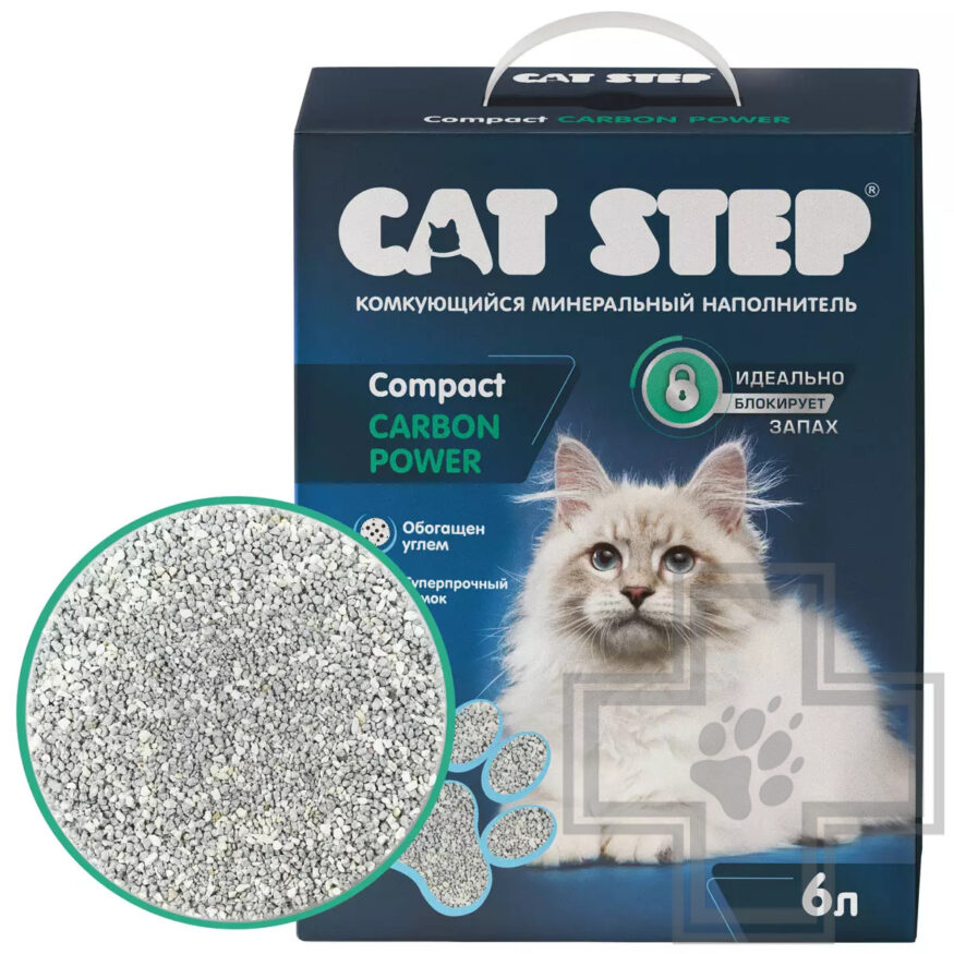 Cat Step Compact Carbon Power Наполнитель минеральный комкующийся