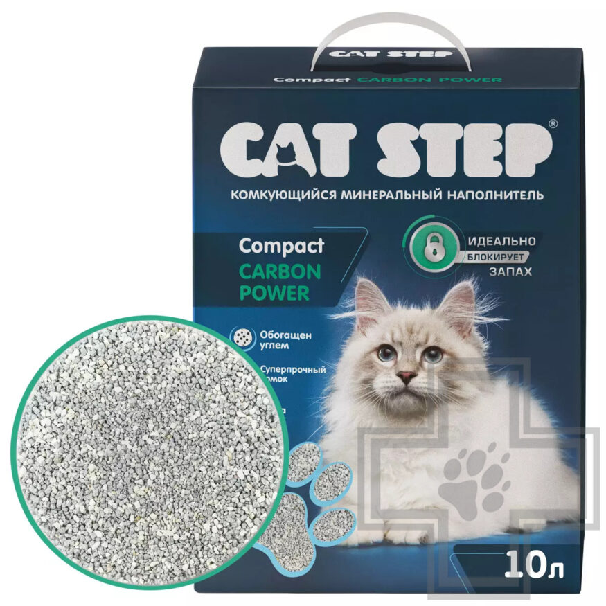 Cat Step Compact Carbon Power Наполнитель минеральный комкующийся Cat Step Compact Carbon Power Наполнитель минеральный комкующийся