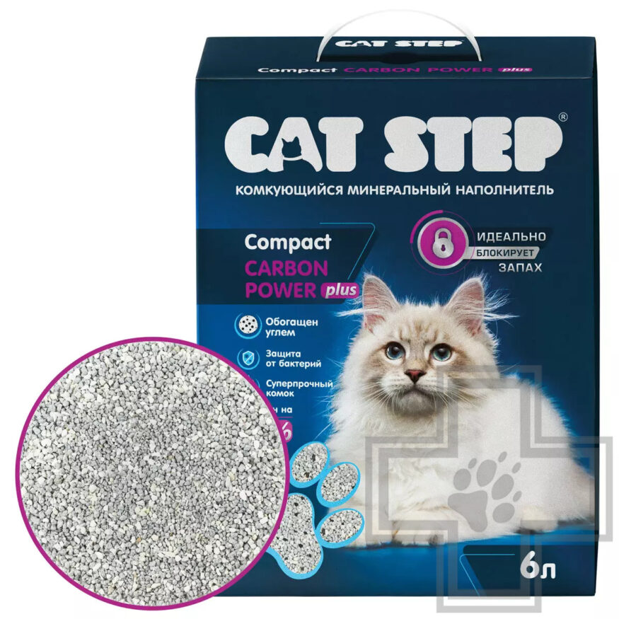 Cat Step Carbon Power Plus Наполнитель минеральный комкующийся