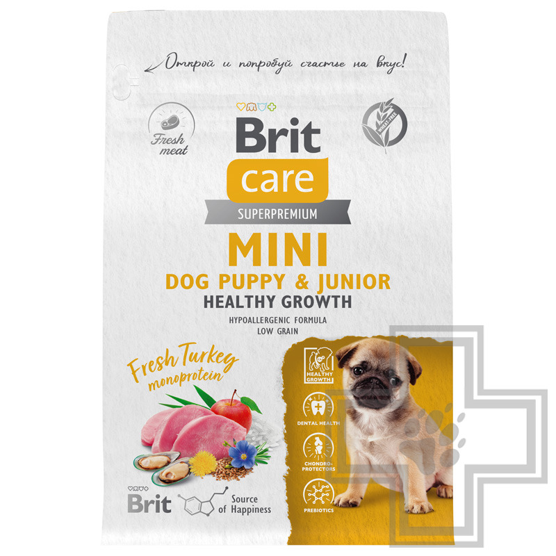 Брит Кеа Healthy Growth Корм для щенков и молодых собак мелких пород для роста, с индейкой