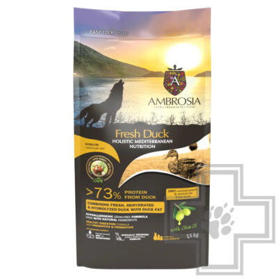 Ambrosia Mediterranean Diet Корм для взрослых собак всех пород, с уткой