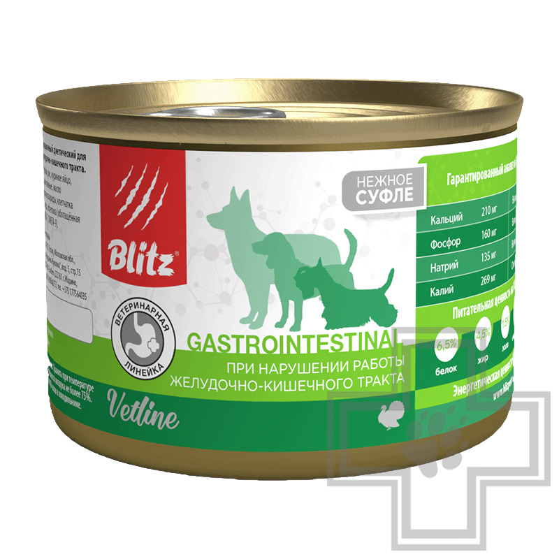 Blitz Dog Vetline Gastrointestinal Консервы-диета для взрослых собак с нарушениями работы ЖКТ