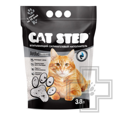 Cat Step Arctic Black & White Наполнитель силикагелевый впитывающий