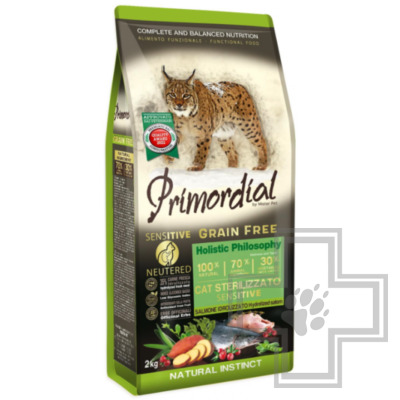 Primordial Neutered Sensitive Корм для стерилизованных кошек с ЧП, с лососем