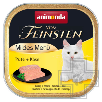 Vom Feinsten Консервы для взрослых кошек, паштет из индейки с сыром