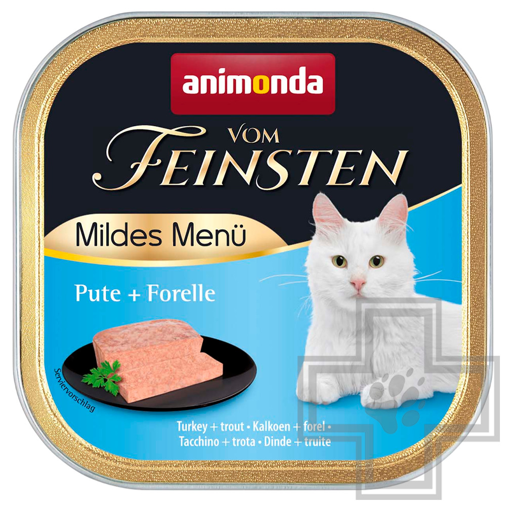 Vom Feinsten Консервы для взрослых кошек, паштет из индейки и форели