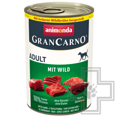 GranCarno Adult Консервы для взрослых собак всех пород, с дичью