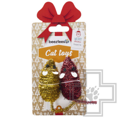 Beeztees Игрушки "Рождественские мышки» для кошек, 2 шт.