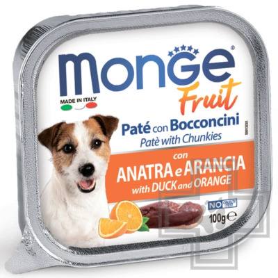 Monge Dog Fruit Консервы для взрослых собак всех пород, с уткой и апельсином