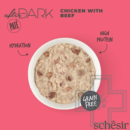 Schesir After Dark Консервы для взрослых кошек, паштет с курицей и говядиной Schesir After Dark Консервы для взрослых кошек, паштет с курицей и говядиной