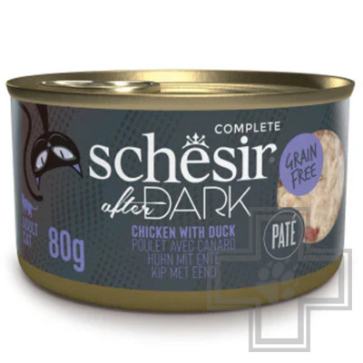 Schesir After Dark Консервы для взрослых кошек, паштет с курицей и уткой
