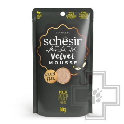 Schesir After Dark Velvet Пресервы для взрослых кошек, мусс с курицей