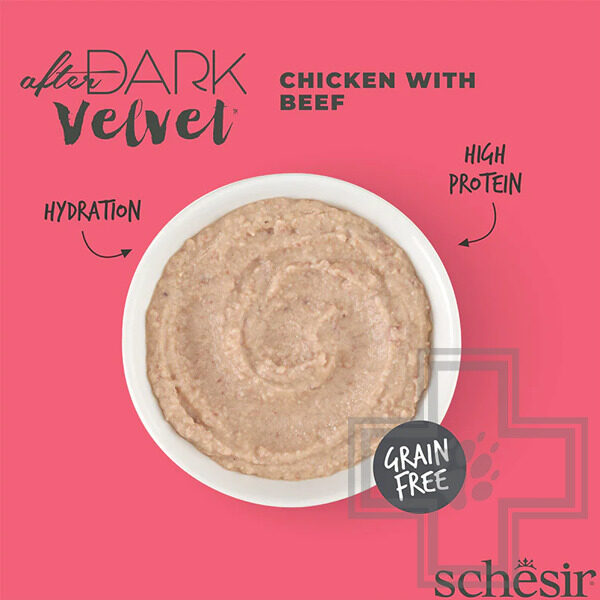 Schesir After Dark Velvet Пресервы для взрослых кошек, мусс с курицей и говядиной Schesir After Dark Velvet Пресервы для взрослых кошек, мусс с курицей и говядиной