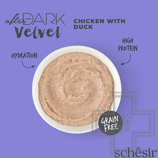 Schesir After Dark Velvet Пресервы для взрослых кошек, мусс с курицей и уткой Schesir After Dark Velvet Пресервы для взрослых кошек, мусс с курицей и уткой