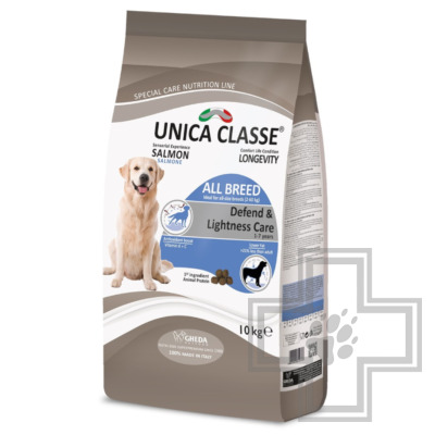 Unica Classe Longevity All Breeds Defend & Lightness Care Корм для собак всех пород, с лососем