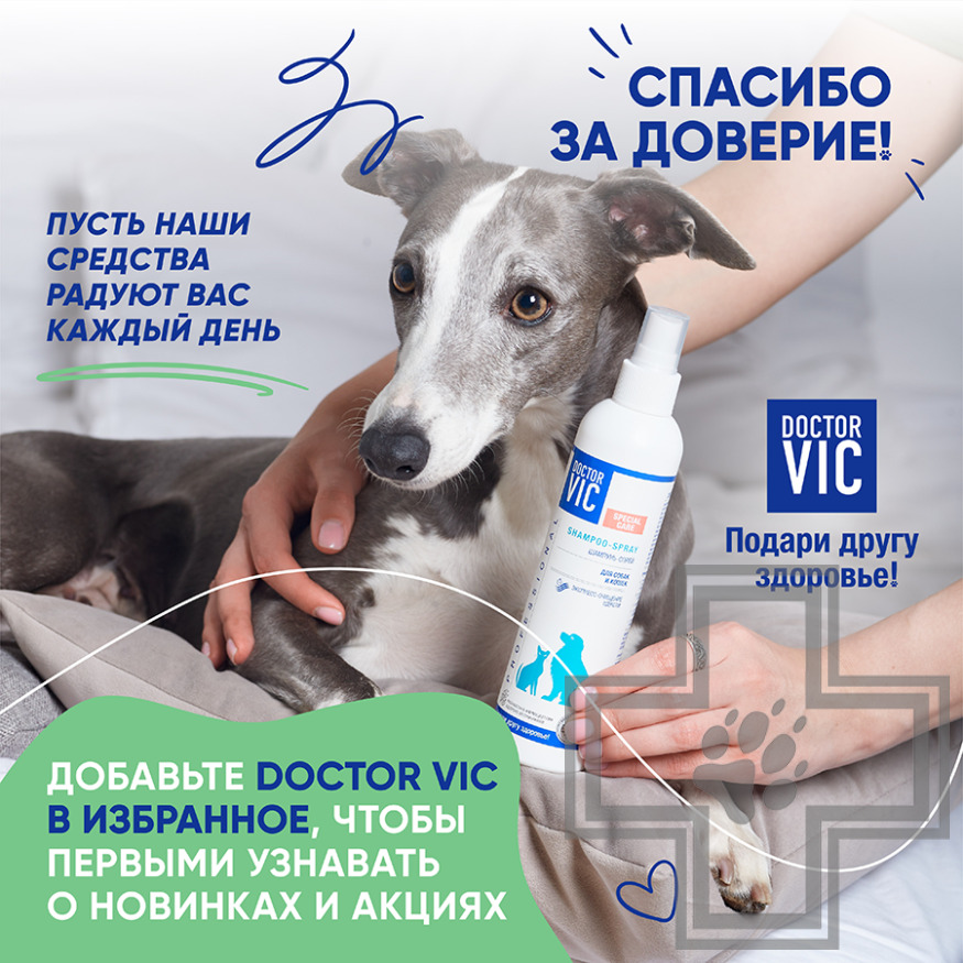 Doctor VIC Шампунь-спрей "Экспресс-очищение шерсти" для собак и кошек Doctor VIC Шампунь-спрей "Экспресс-очищение шерсти" для собак и кошек