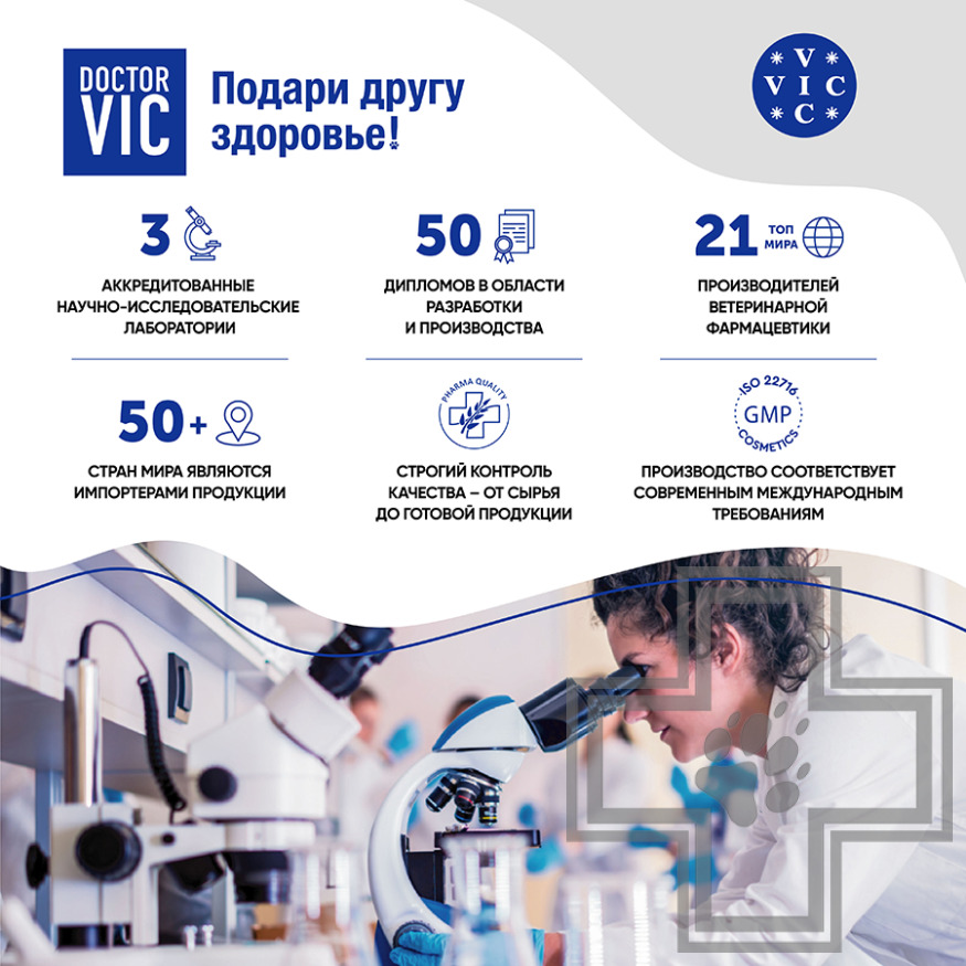 Doctor VIC Шампунь-кондиционер с кератином и провитамином В5 для короткошерстных собак