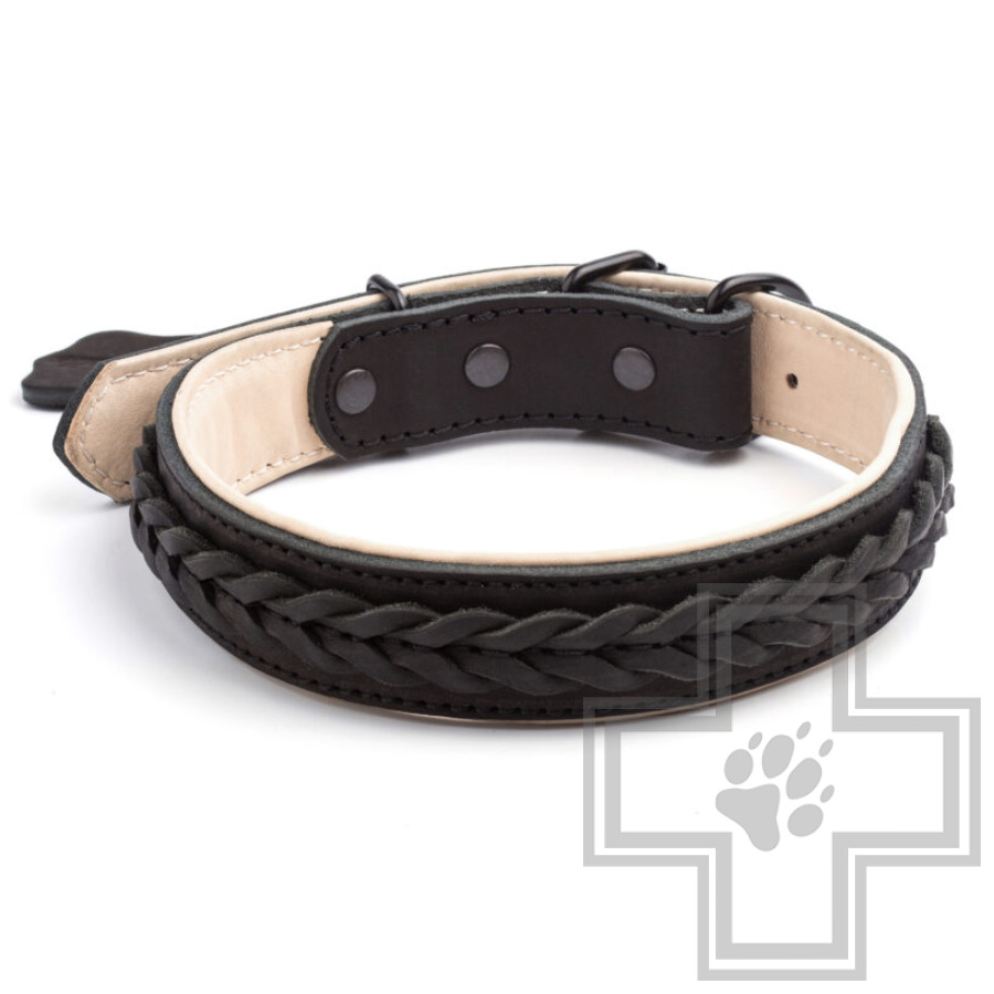 Gripalle Кожаный ошейник "Гордон S" для собак, 35 мм