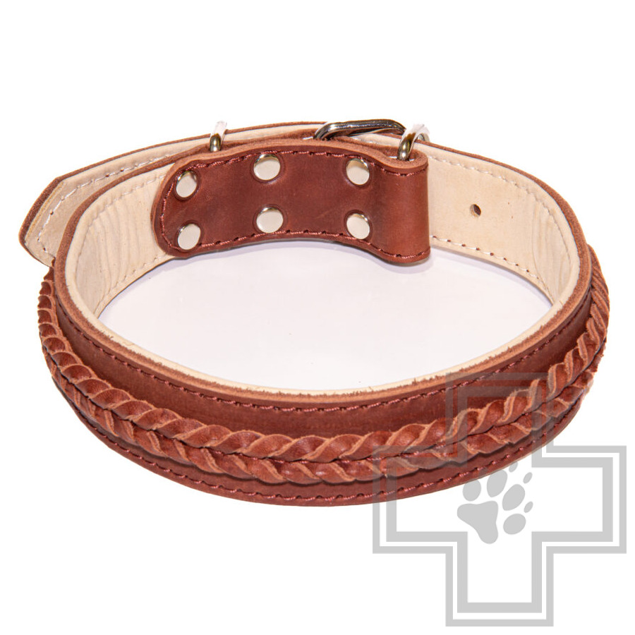 Gripalle Кожаный ошейник "Гордон S" для собак, 35 мм